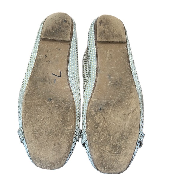 Jeffrey Campbell “Bring” Ivory & Metallic Gold Dot Chain Detail Ballet Flats - 8 - Picture 11 of 14